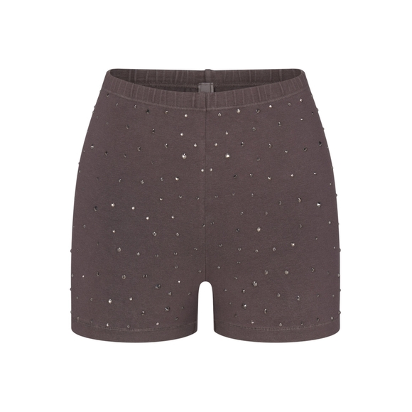 SKIMS Pants - NWT SKIMS OUTDOOR RHINESTONE SHORT SHORT IN GREY CHALK